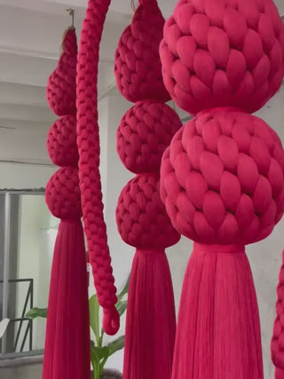 Monumental Handmade Macrame Hanging Installation – Ancestral Inspired Luxury Fiber Art, Extra Long Statement Piece for Grand Interiors