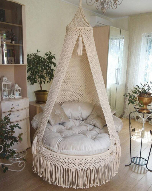 Macrame Swing Swing Bed indoor Hammock Chair Hanging Hammock Swing Set