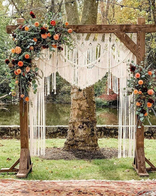 Handmade Macrame Wedding Backdrop Arch Arbor Wall Hanging Door Divider Curtains