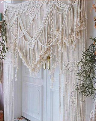 Handmade Macrame Wedding Backdrop Arch Arbor Wall Hanging Door Divider Curtains