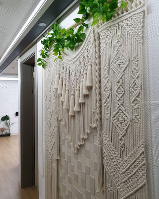 Macrame Large Wall Curtain Wall Arch Ceremony Backdrop Hanging Handmade Bohemian