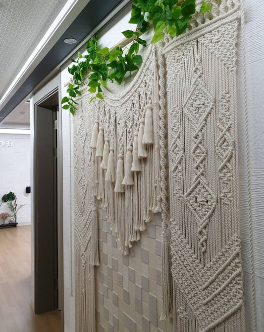 Macrame Large Wall Curtain Wall Arch Ceremony Backdrop Hanging Handmade Bohemian