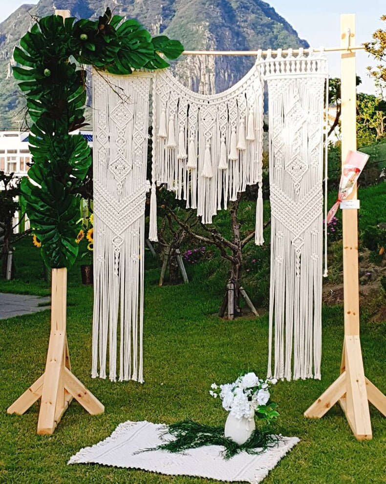 Macrame Large Wall Curtain Wall Arch Ceremony Backdrop Hanging Handmade Bohemian